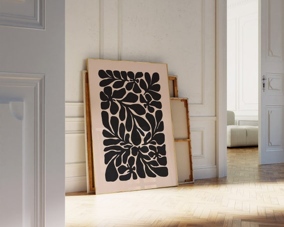 Abstract Botanical Wall Art Moody Botanical Print Neutral Botanical Wall Art Wavy Floral Wall Art Boho Wall Flower Print Matisse Print