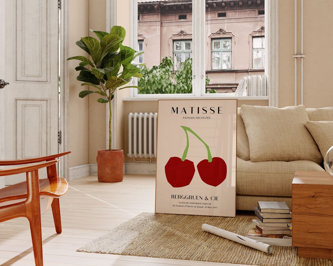 Matisse Cherry Exhibition Poster, Boho Kitchen Wall Art - Image 2