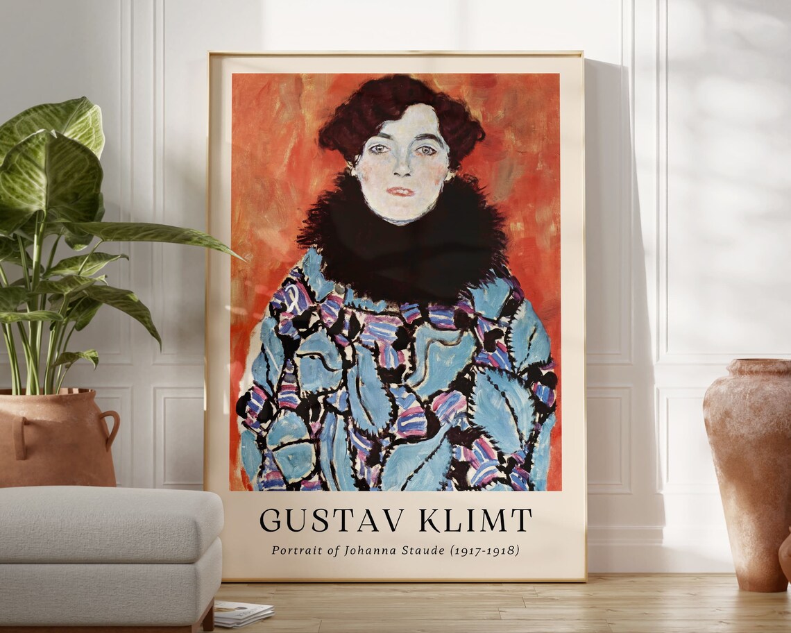 Gustav Klimt Portrait of Johanna Staude, Vintage Art Print