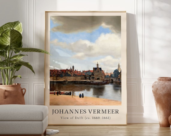 Johannes Vermeer View of Delft 1660 Dutch Harbor Cityscape Art Poster
