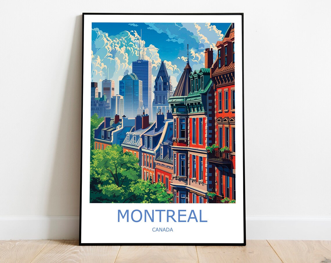 Montreal Travel Poster, Canada Wall Art Print