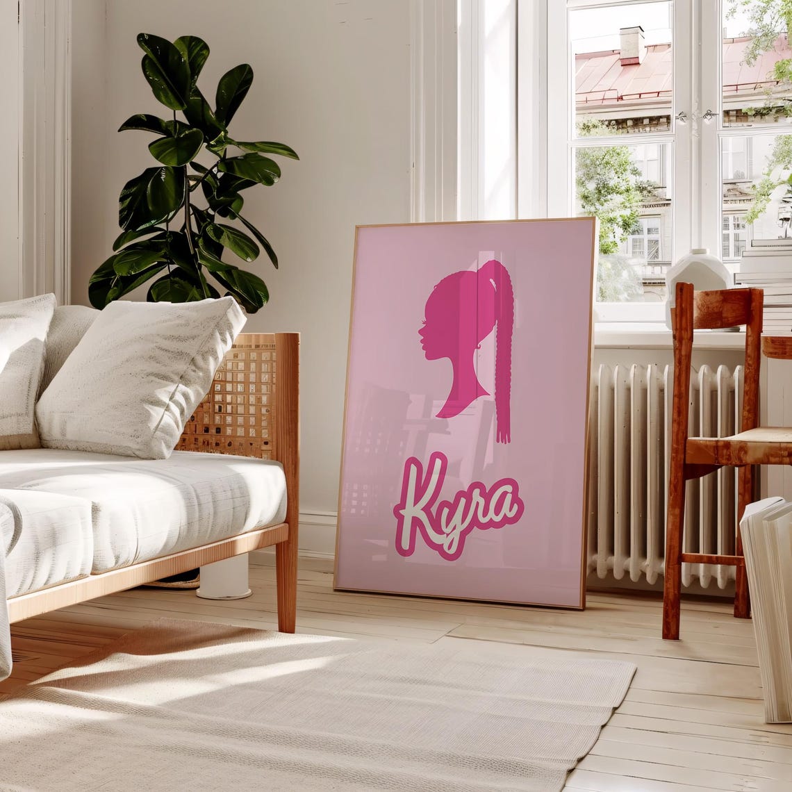 Personalised Afro Barb Name Wall Art For Girls Room Afro Barb Poster Custom Black Afro Barb Birthday Prints - Image 3