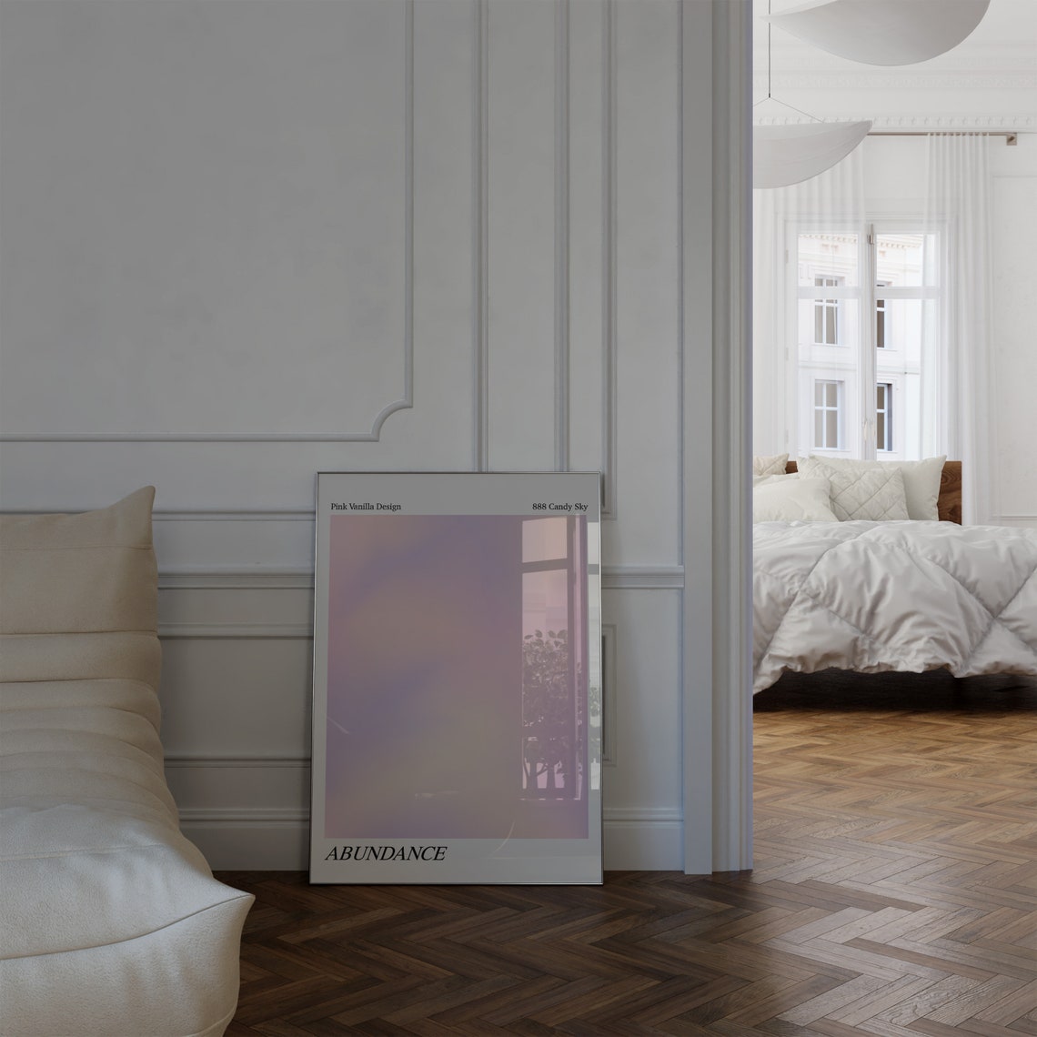 Abundance 888 Candy Sky Pink Lavender Aura Gradient Wall Art - Image 2