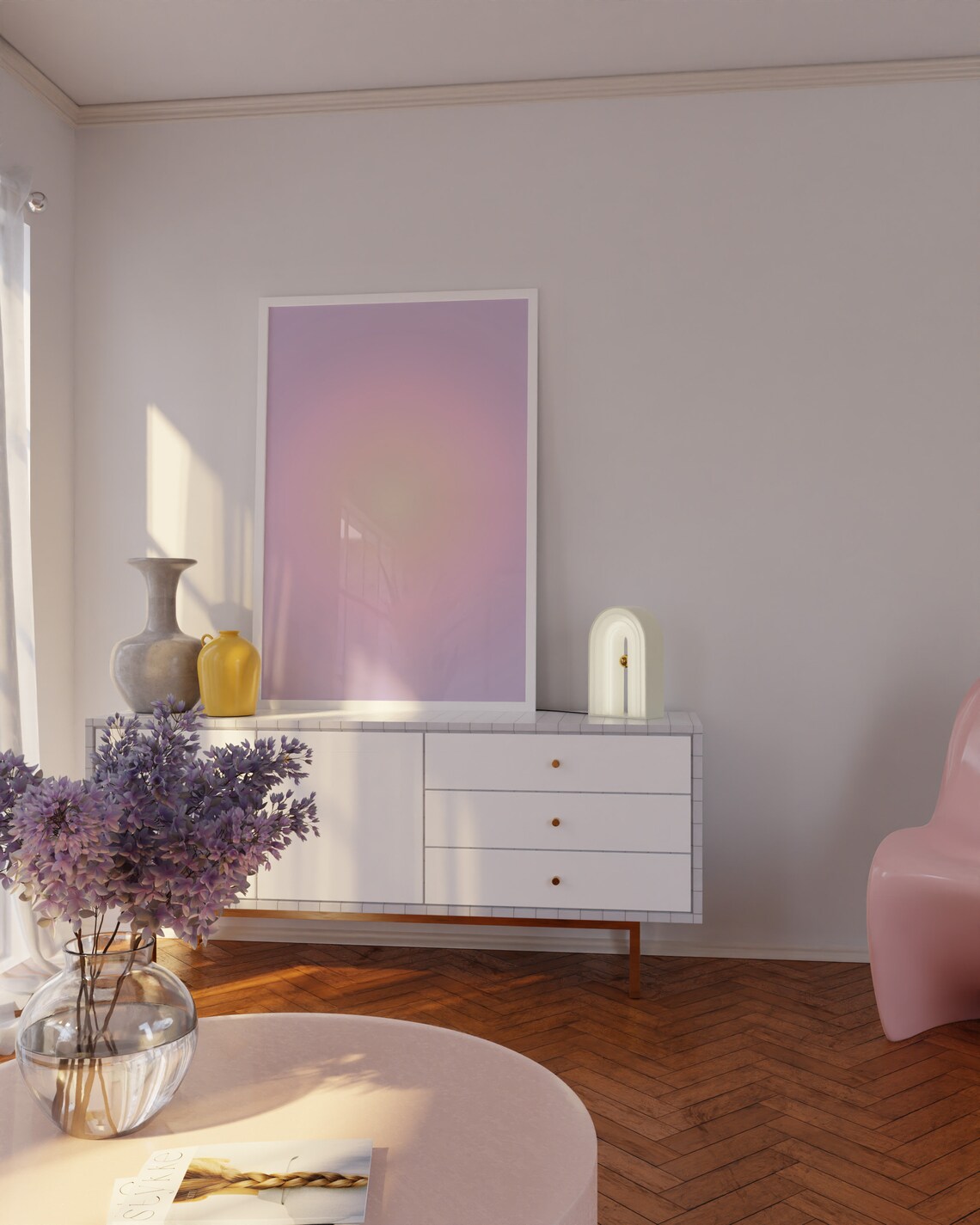 Purple Aura Gradient Dreamy Pink Spiritual Abstract Trendy Room Poster - Image 5