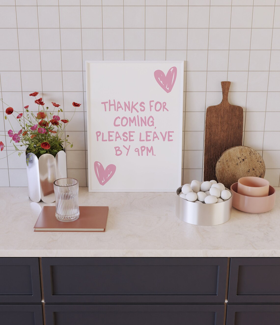 Thanks For Coming Please Leave By 9pm Funny House Wall Art Print - Image 4