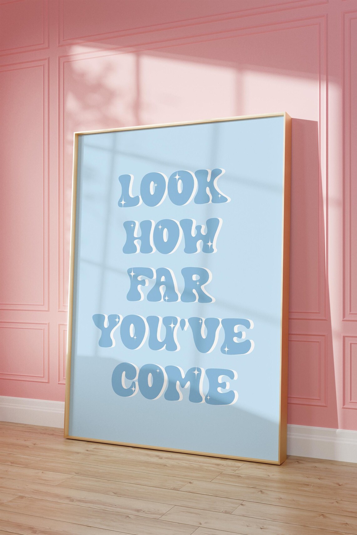 Look How Far You Have Come Retro Bubble Blue Positive Poster - Image 2