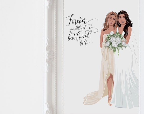 Forever Your Little Girl Mother of the Bride Gift Portrait Wall Art