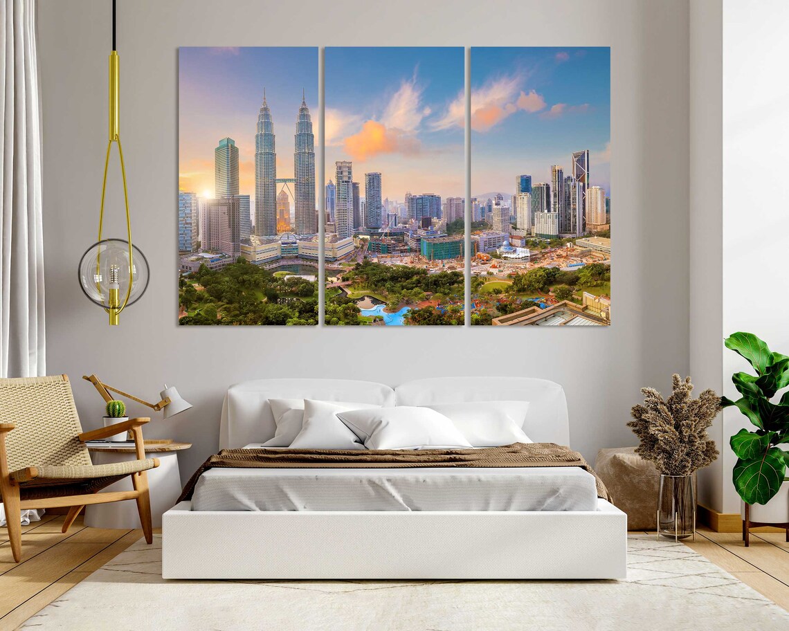 Kuala Lumpur Petronas Towers Sunset Skyline Malaysia Travel Poster - Image 8