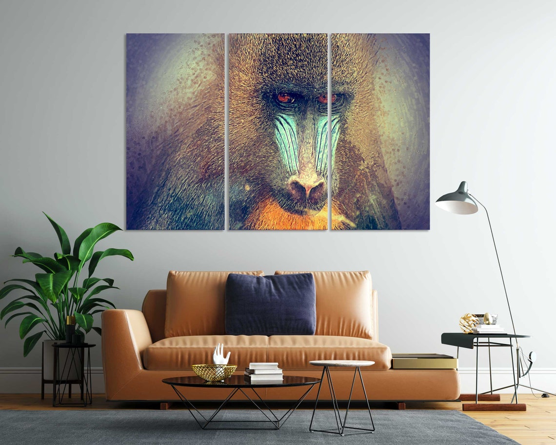 Mandrill Portrait Close Up Wild Primate Colorful Face Wildlife Poster - Image 7