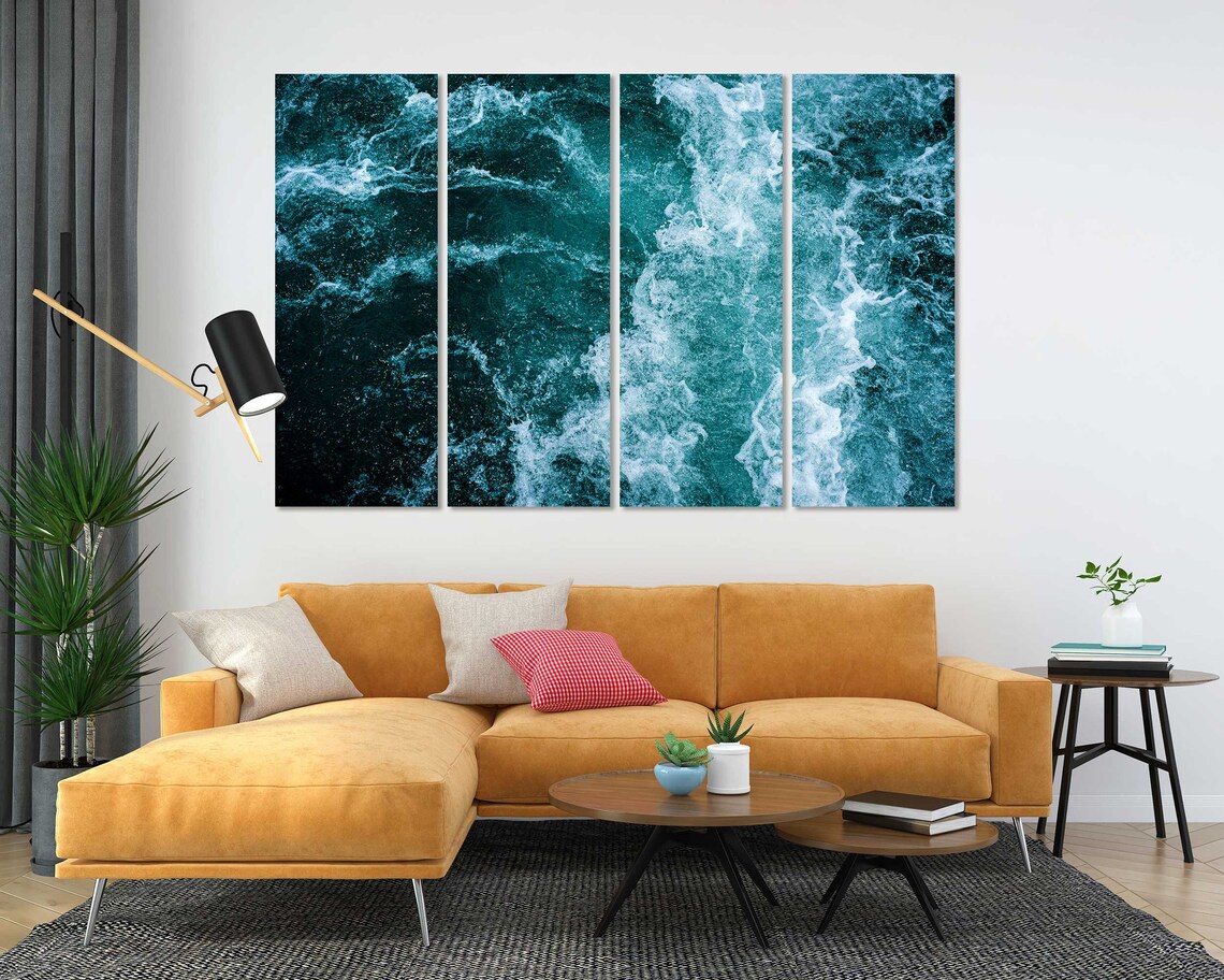 Sea Wave Wall Decor For Home Nautical Art Print On Modern Decor With Blue Wave For Wall Ocean Wave Stylish Artwork Seascape Decor - Image 5