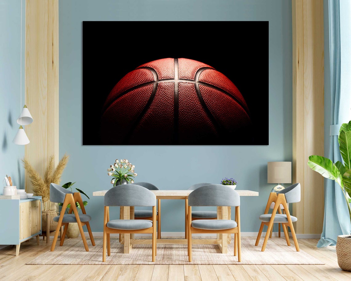 Basketball Wall Art Basketball Print Basketball Modern Home Decor Game With Ball Pictures Print Basketball Ball Close Up Decor - Image 3