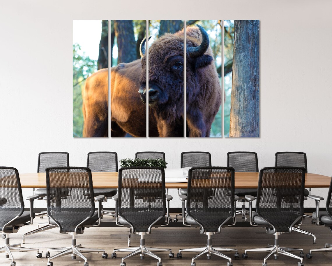 European Bison Bull Close Up Forest Portrait Majestic Wildlife Poster - Image 4
