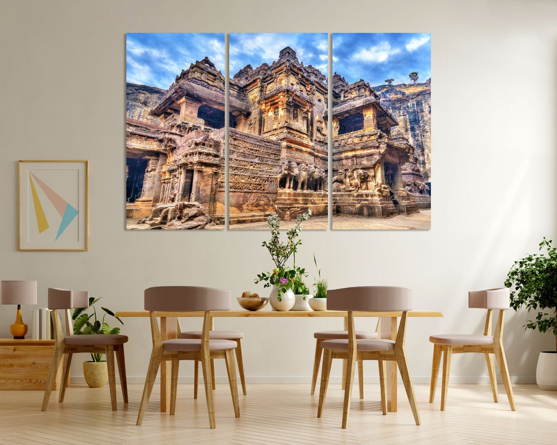 Kailasa Temple Ellora Maharashtra India Ancient Rock Cut Cave Poster