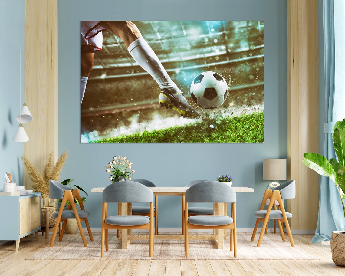 Football Player Pictures Art For Home Soccer Player With Ball Design Art For Office Soccer Art Print On Football Art For Gift - Image 3