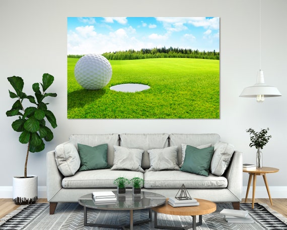 Golf Ball Print Art On Game With Ball Art Wall Golf Art For Gift Golf Game Large Print Art Golf Ball On Field Modern Artwork