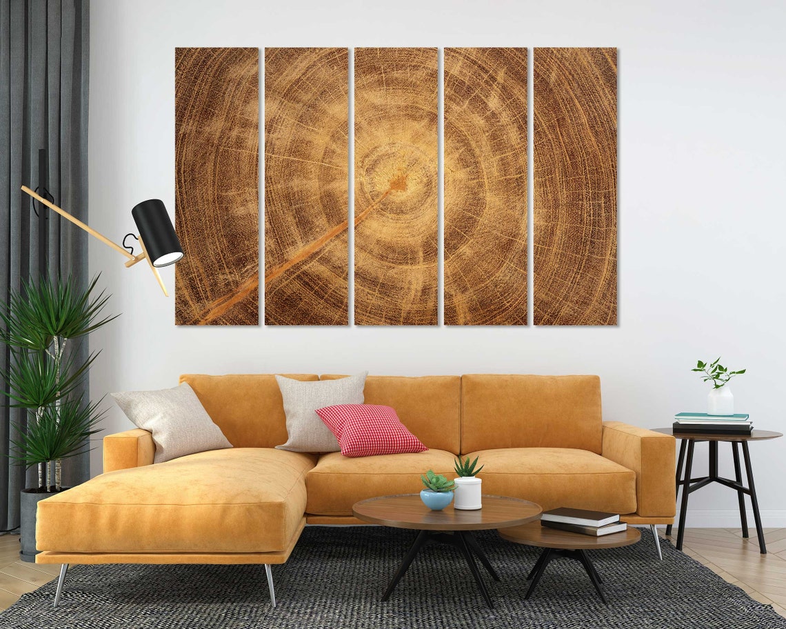Tree Trunk Cross Section Growth Rings Rustic Wood Texture Wall Poster - Image 2