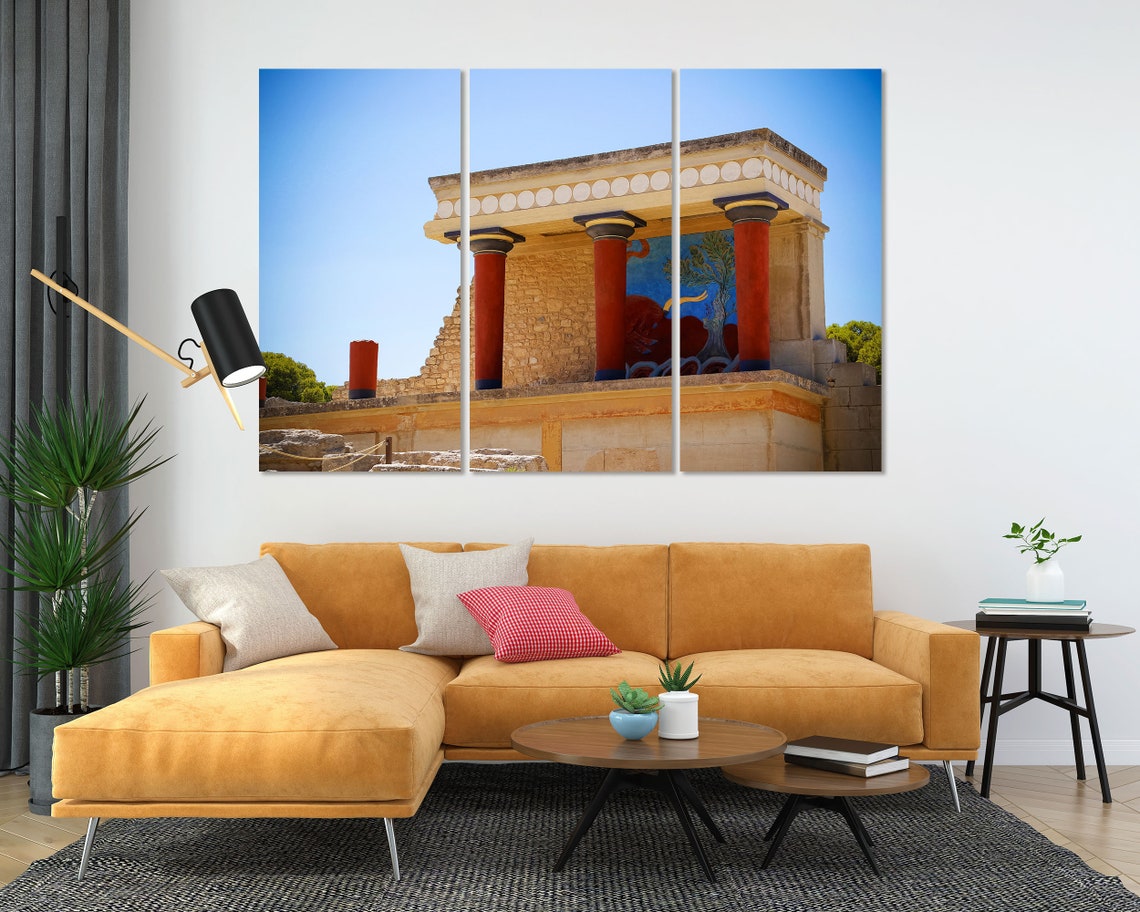 Knossos Palace Crete Minoan Red Columns Bull Fresco Greece Poster - Image 5