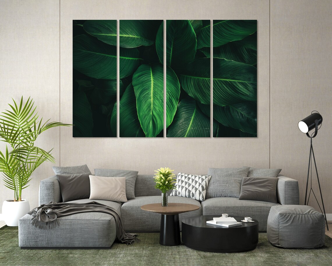 Giant Tropical Green Leaves Bold Botanical Close Up Nature Poster - Image 7