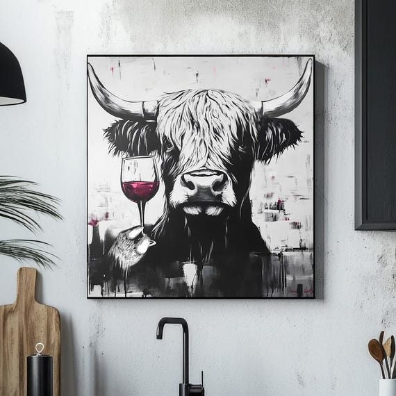 Highland Cow Print, Kitchen Wall Art Poster