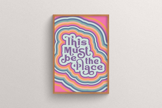 Preppy Girl Room Decor, Groovy Psychedelic Art Print