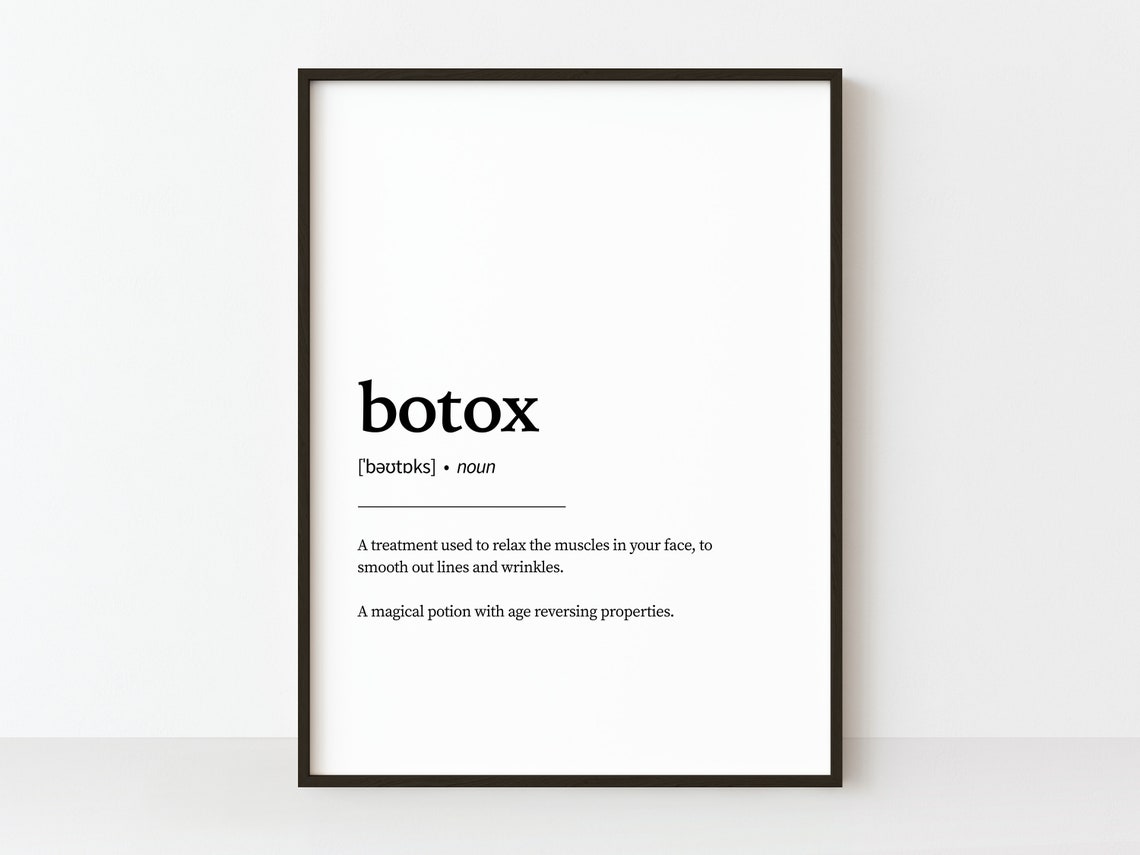 Botox Definition Print Salon Wall Art Bathroom Quote Gift For Her Decor Instant