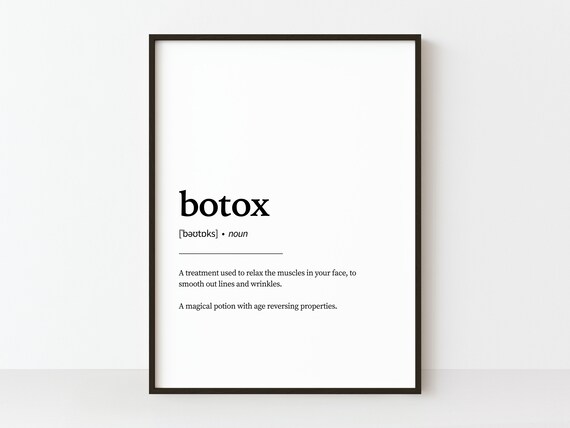 Botox Definition Dictionary Style Typography Salon Decor Poster