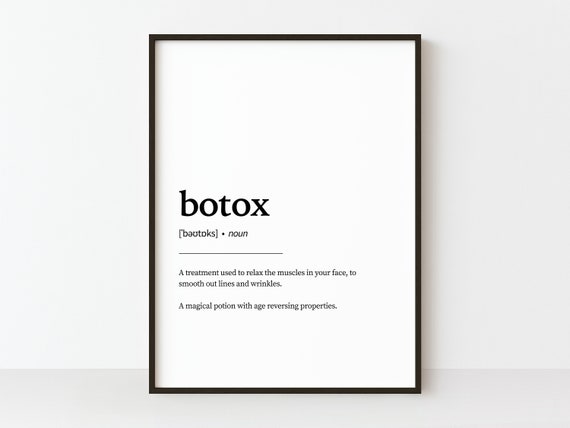 Botox Definition Print Salon Wall Art Bathroom Quote Gift For Her Decor Instant