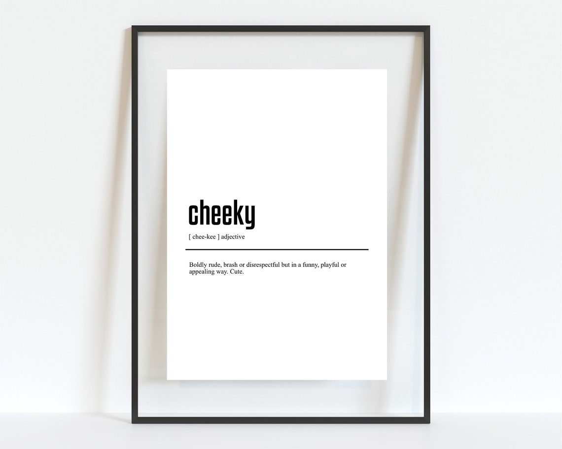 Funny British Slang Cheeky Dictionary Definition Typography Poster