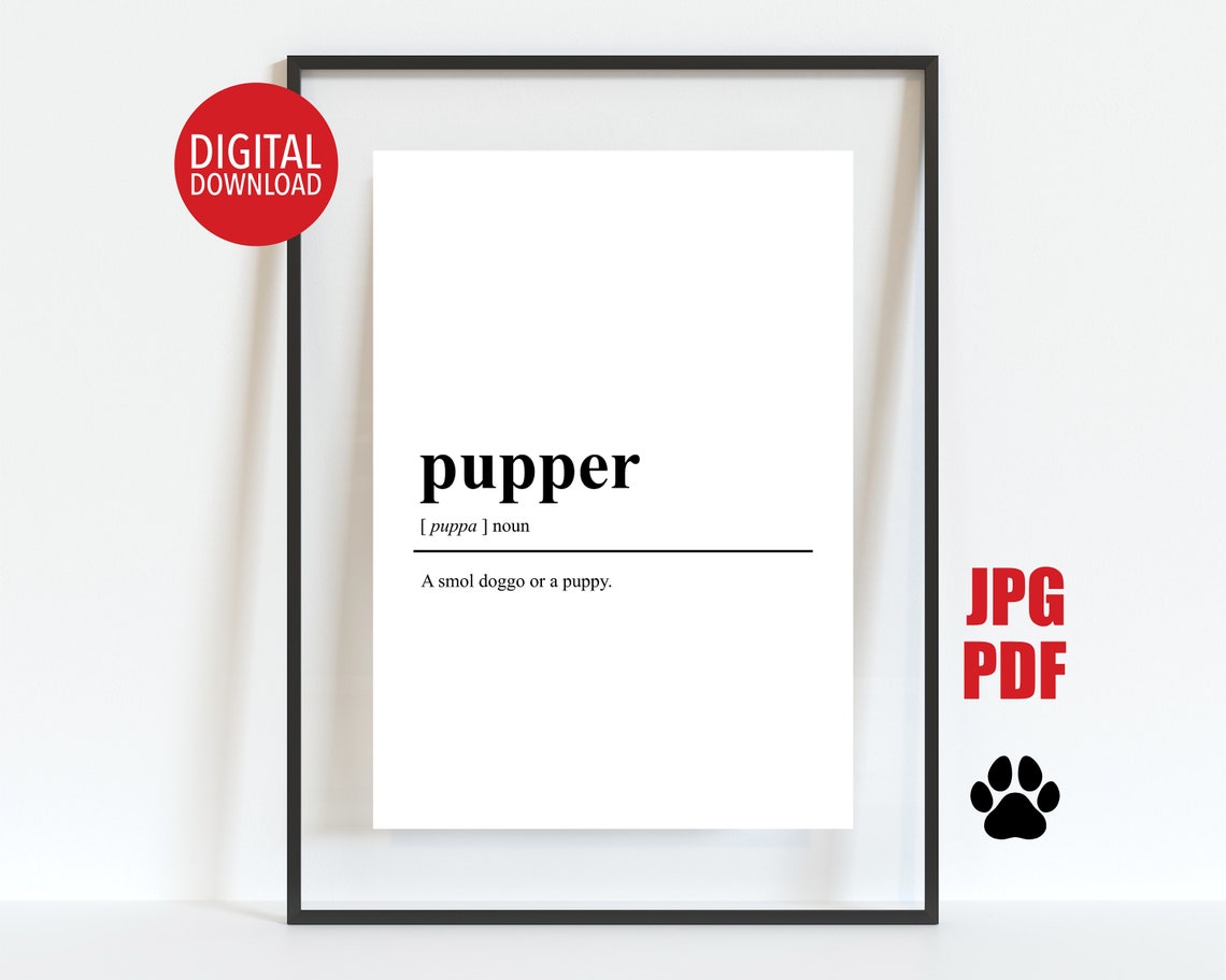 Pupper Definition Dictionary Style Funny Cute Puppy Lover Poster