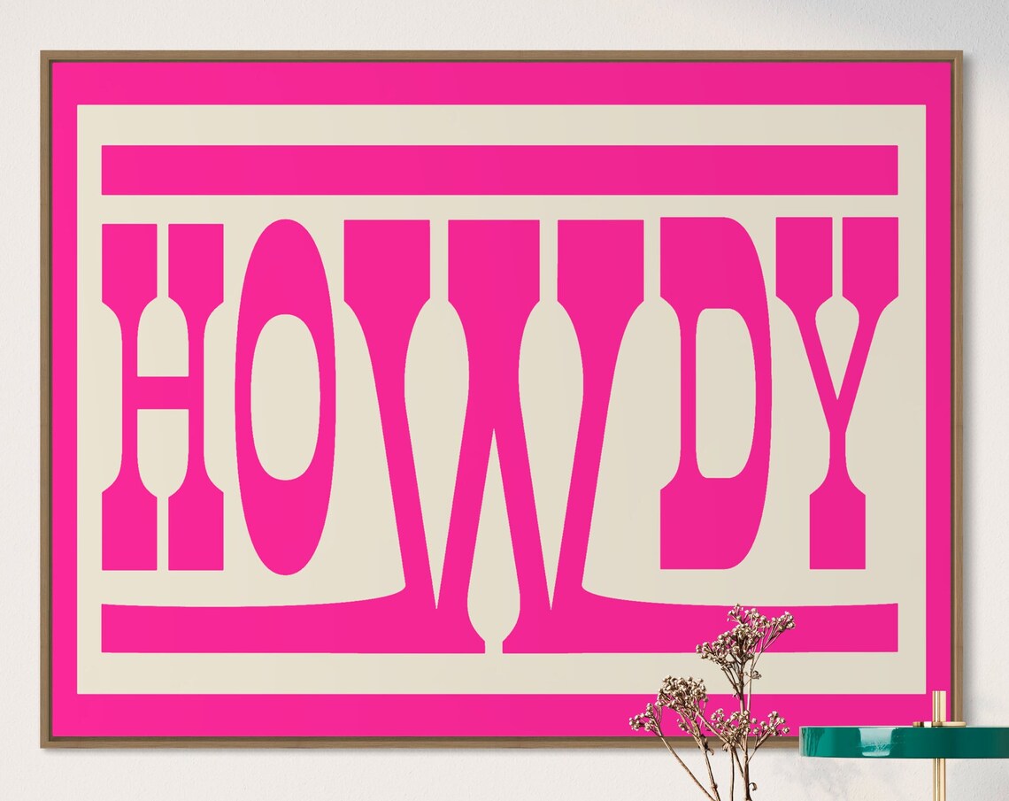 Howdy Typography - Western Ranch Decor Art Print