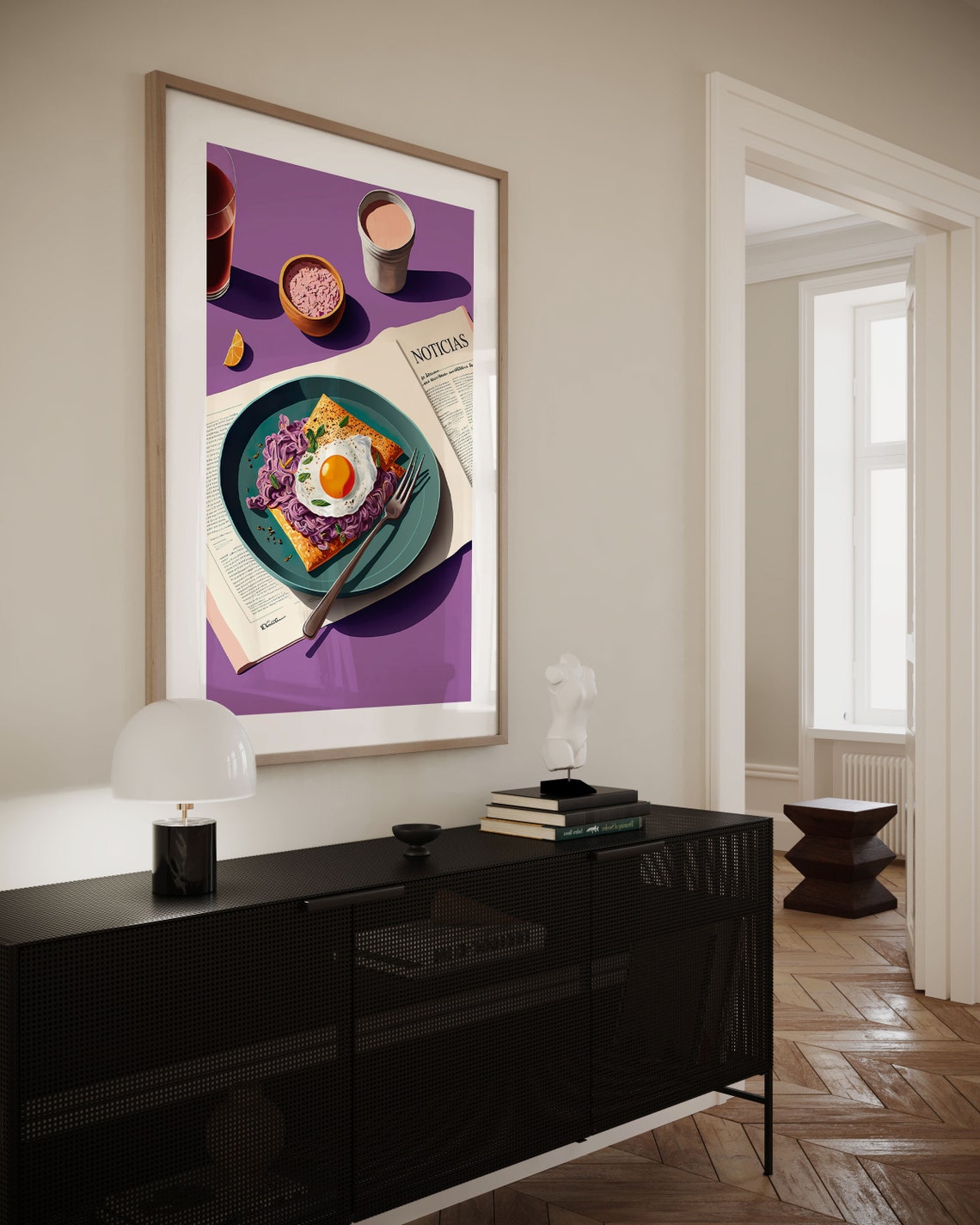 Mexican Breakfast Toast With Egg Colorful Kitchen Art Poster - Image 2
