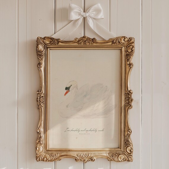 I Am Fearfully And Wonderfully Made Swan Psalm 139 Art Poster
