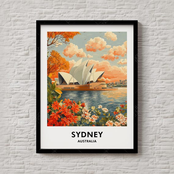 Sydney Travel Print Iconic Australia Wall Art With Opera House View Poster For Home Decor Or 163