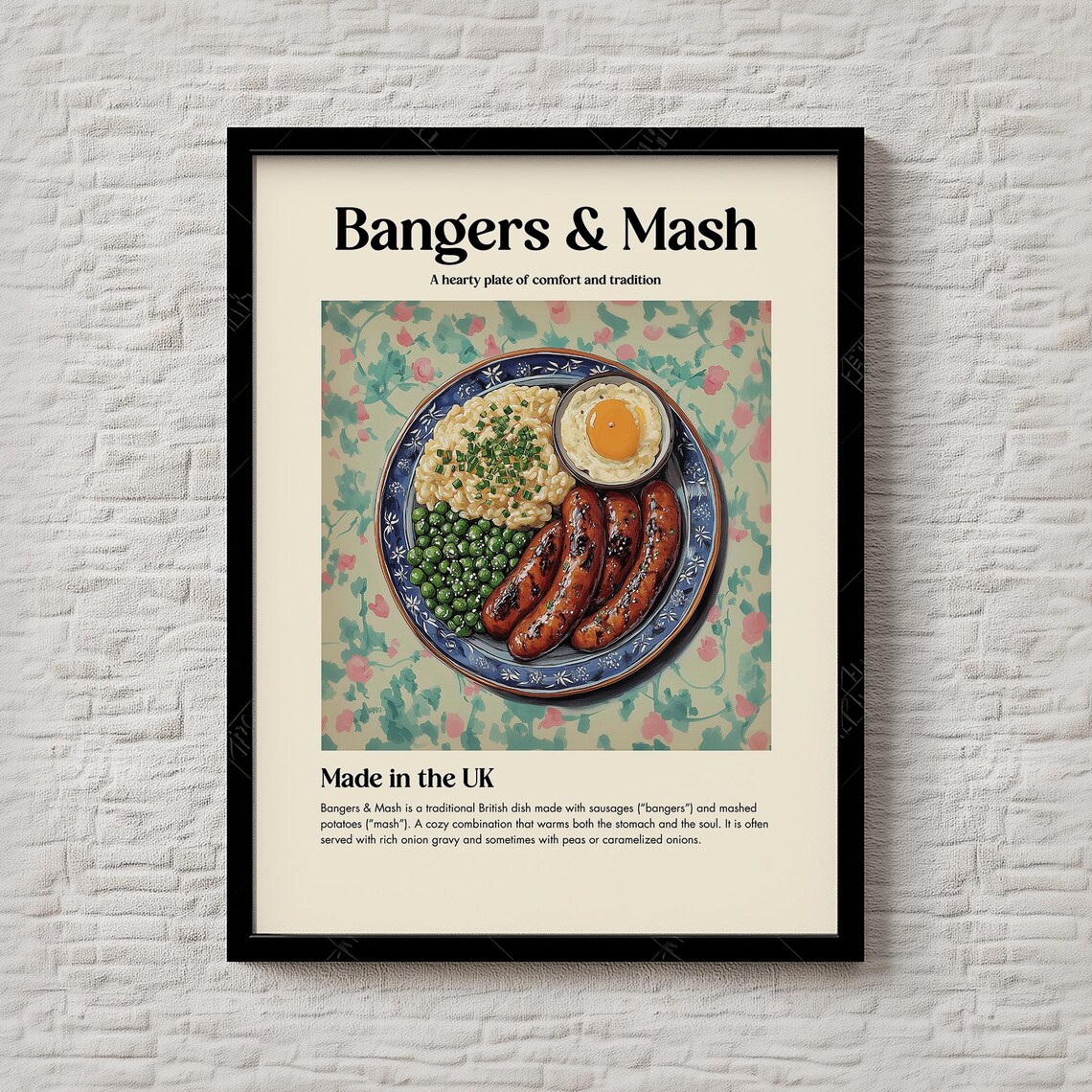 Bangers Mash British Traditional Comfort Food Kitchen Poster