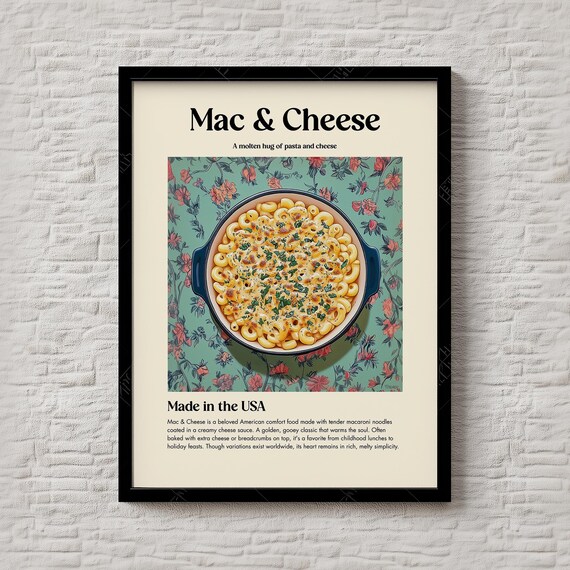 Mac and Cheese Creamy Comfort Food American Classic Kitchen Wall Art