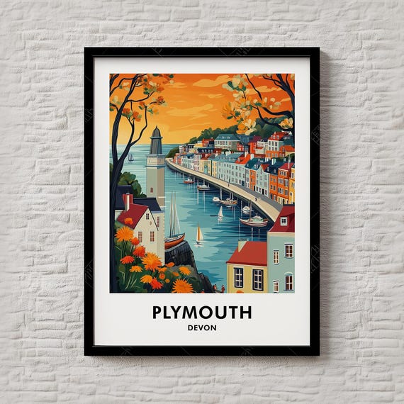 Plymouth Travel Print Midwest Small Town Wall Art For Modern Gallery Or Illustration Gift Usa Michigan Poster 146
