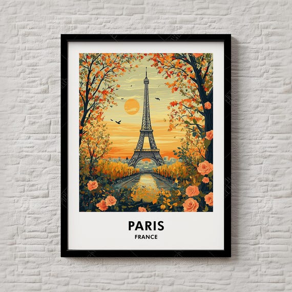Paris Travel Print Elegant City Wall Art Poster For Living Room Or Study Instant French Illustration 140
