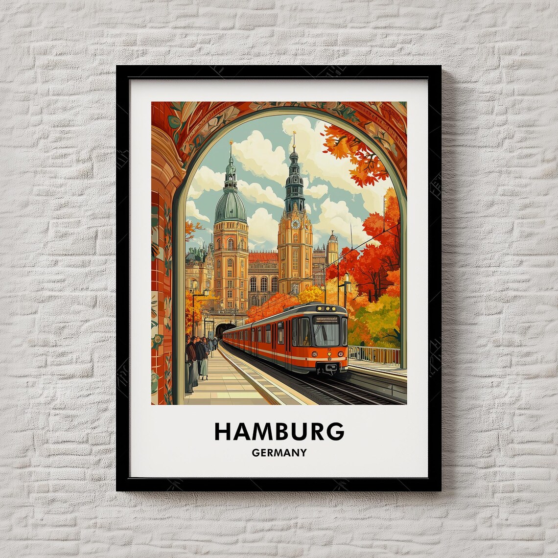 Hamburg Travel Print Germany City Poster Wall Art For Living Room Or Gift Travelers Deutschland 098