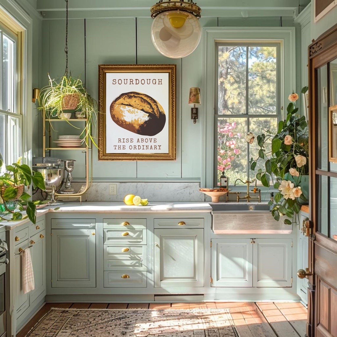 Sourdough Rise Above The Ordinary Baking Quote Kitchen Poster