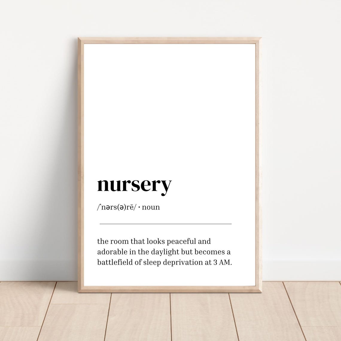 Nursery Definition Minimalist Funny 3AM Sleep Deprived Quote Poster - Image 3