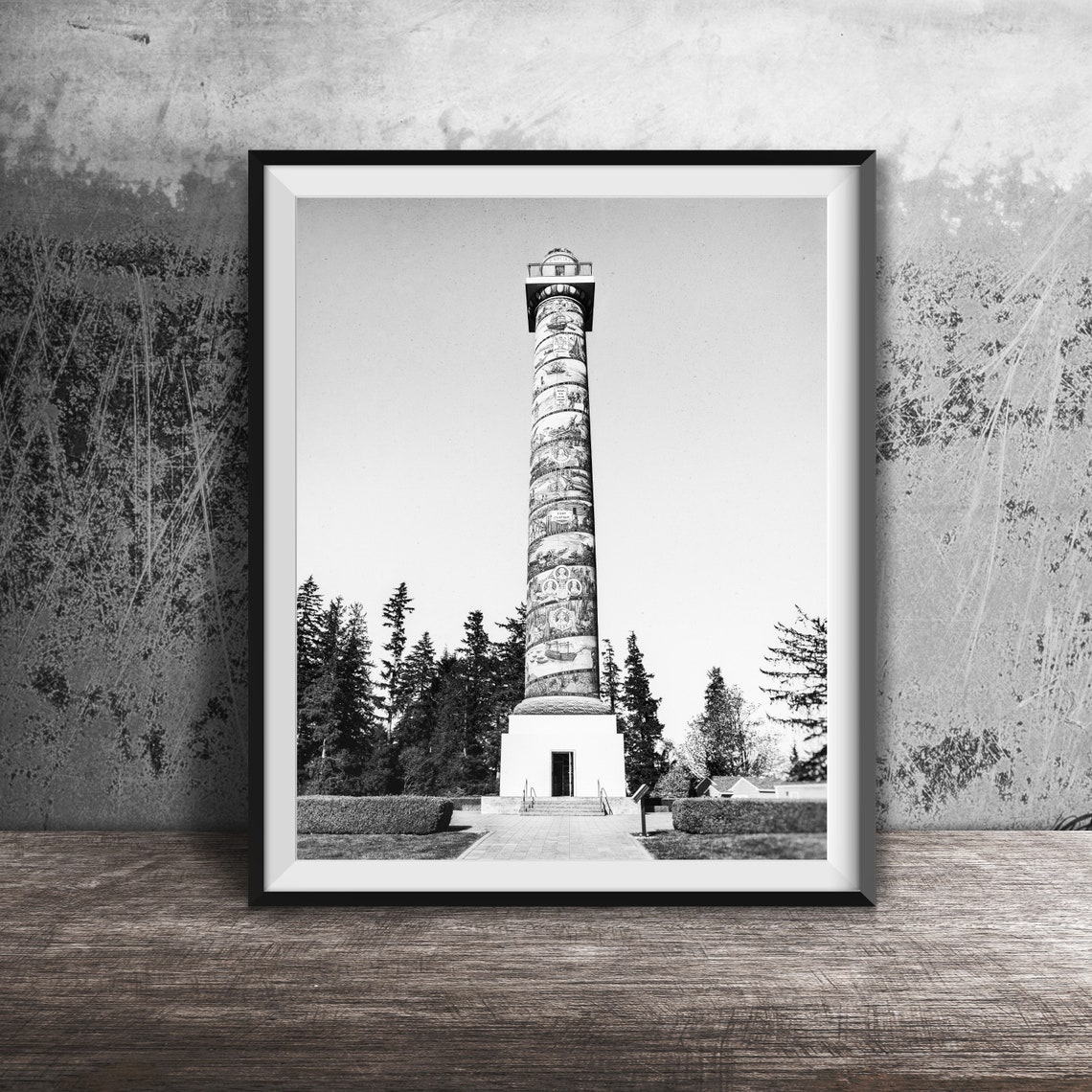 Astoria Column Oregon Painted Spiral Tower Monument View Poster - Image 2