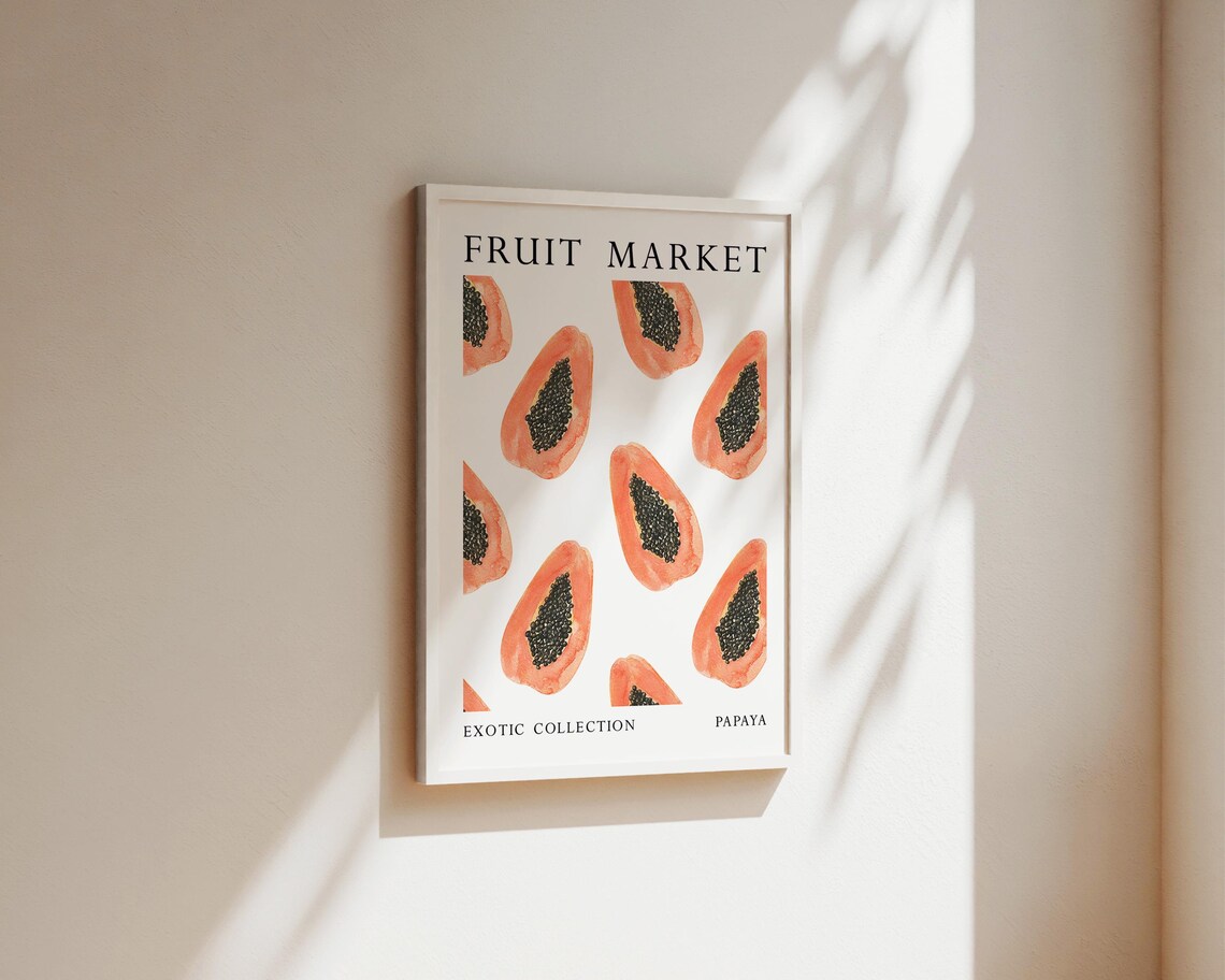 Papaya Kitchen Wall Art Print, Fruit Market - Image 2