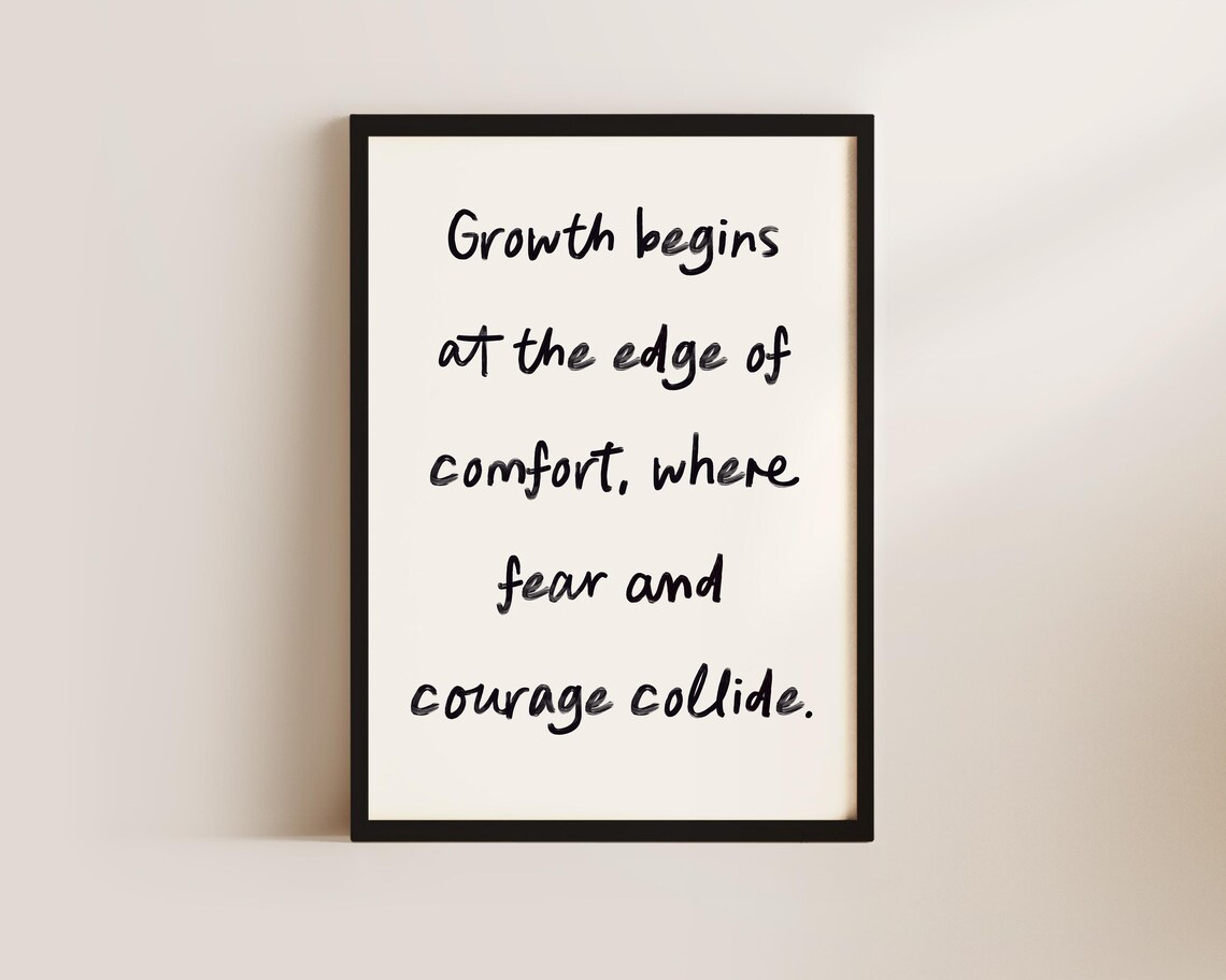 Growth Begins At The Edge Of Comfort Handwritten Motivational Poster - Image 3