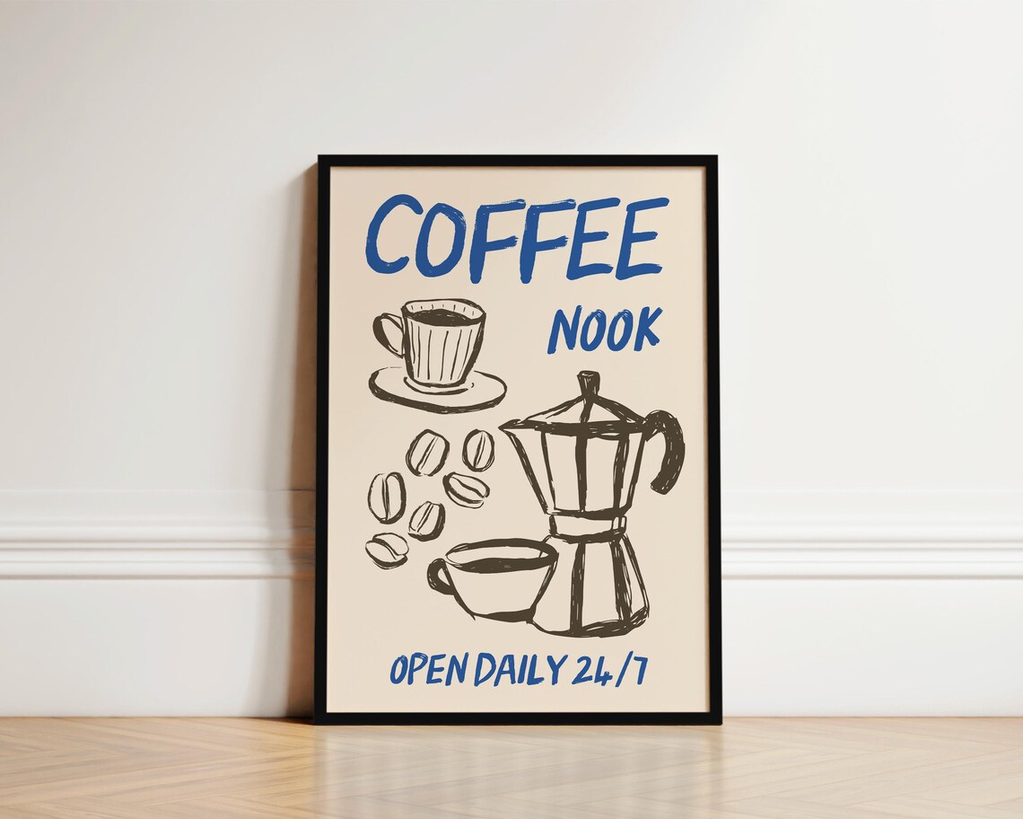 Coffee Nook - Hand Drawn Kitchen Art