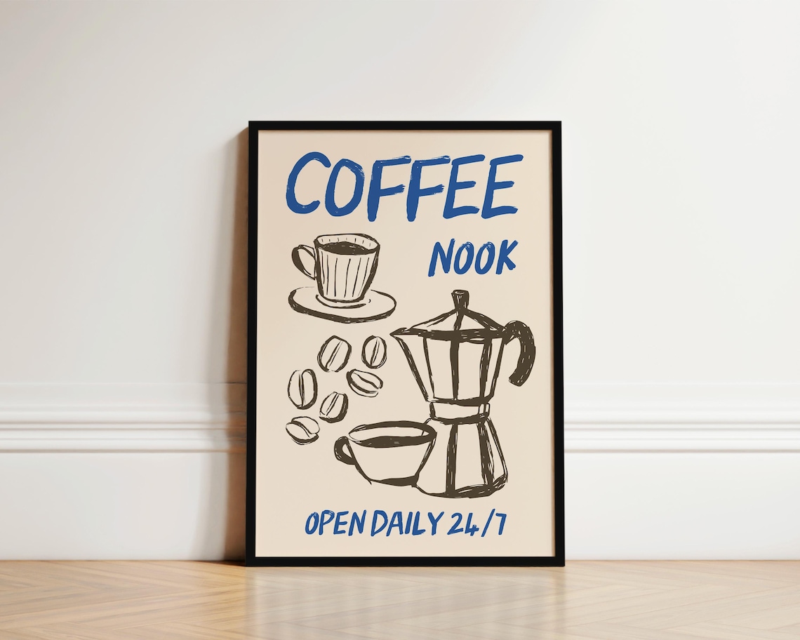 Coffee Nook Kitchen Poster, Coffee Lover Gift