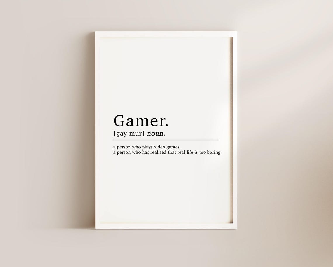 Gamer Definition Gaming Poster, Game Room Decor - Image 2