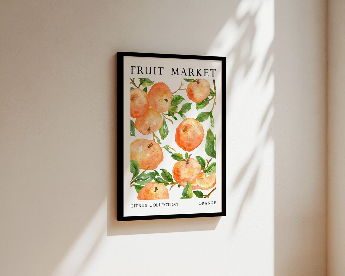 Fruit Market Orange Art Print, Mediterranean Decor - Image 3