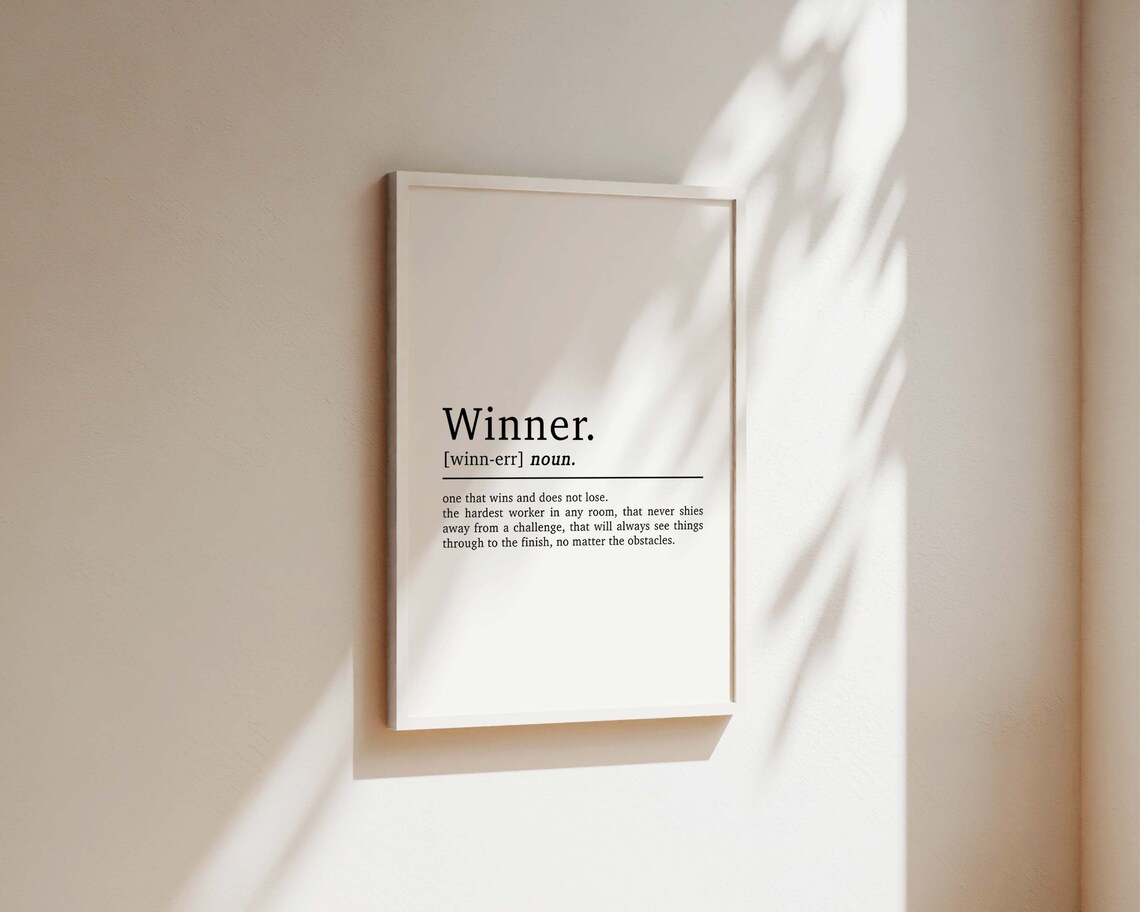 Winner Definition Inspirational Quote, Office Decor - Image 2