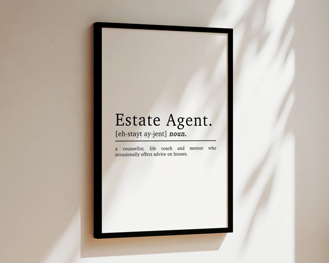 Estate Agent Gift Estate Agent Definition Gifts For Estate Agents New Job Gifts Estate Agent Office Wall Art Estate Agent Decor Print - Image 2
