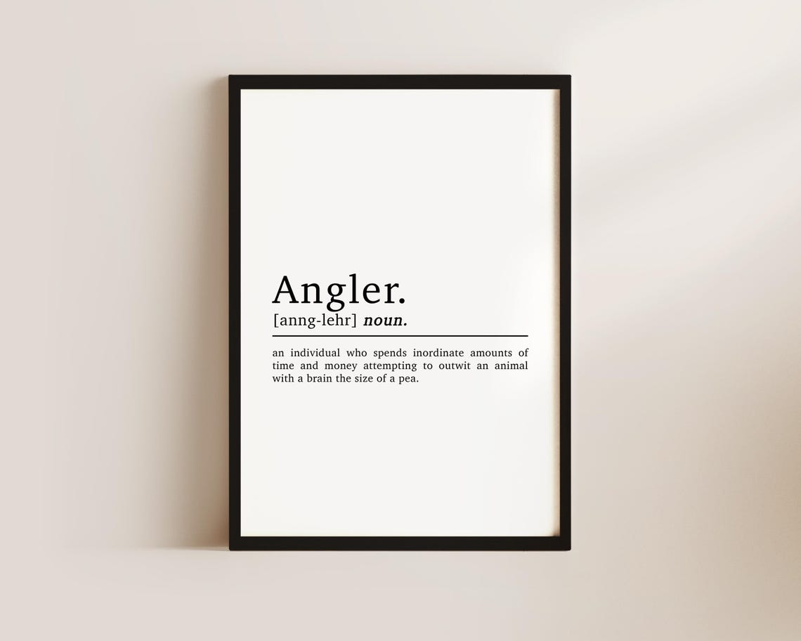 Fishing Definition Typographic Wall Art Print